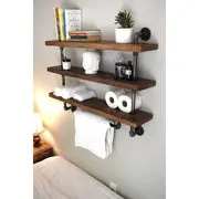 Bath Towel Holder One Shelf Metal Pipe Bath Towel Holder with Shelves