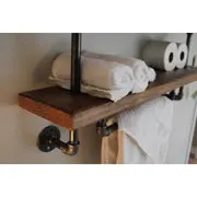 Bath Towel Holder One Shelf Metal Pipe Bath Towel Holder with Shelves