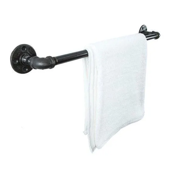 Bath Towel Holder Single Bar Metal Pipe Bath Towel Holder