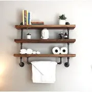 Bath Towel Holder Three Shelves Metal Pipe Bath Towel Holder with Shelves