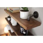 Bath Towel Holder Two Shelves Metal Pipe Bath Towel Holder with Shelves