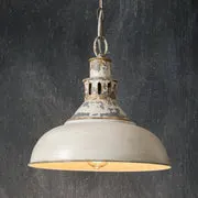 Future Ship 03/14 - Distressed White Barn Pendant Light