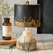 Future Ship 03/14 - Wood Base Tabletop Lamp with Metal Shade