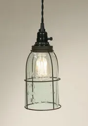 Half Gallon Caged Mason Jar Pendant Lamp