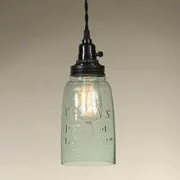 Half Gallon Open Bottom Mason Jar Pendant Lamp - Rustic Brown