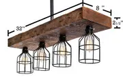 Lighting 32" 4 Light Reclaimed Wood Light