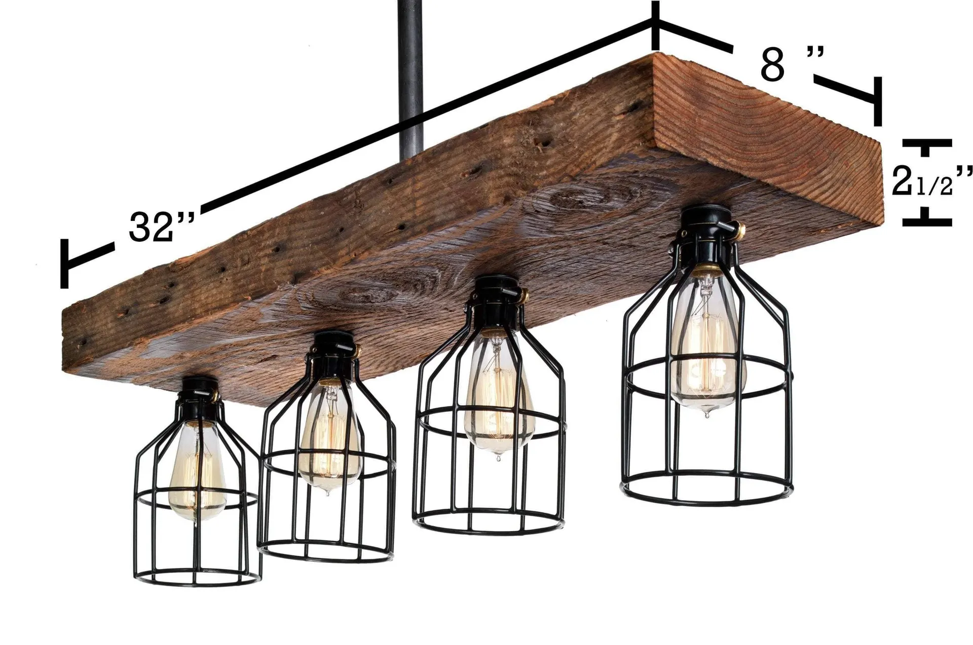 Lighting 32" 4 Light Reclaimed Wood Light