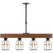 Lighting 32" 4 Light Rustic Three Board