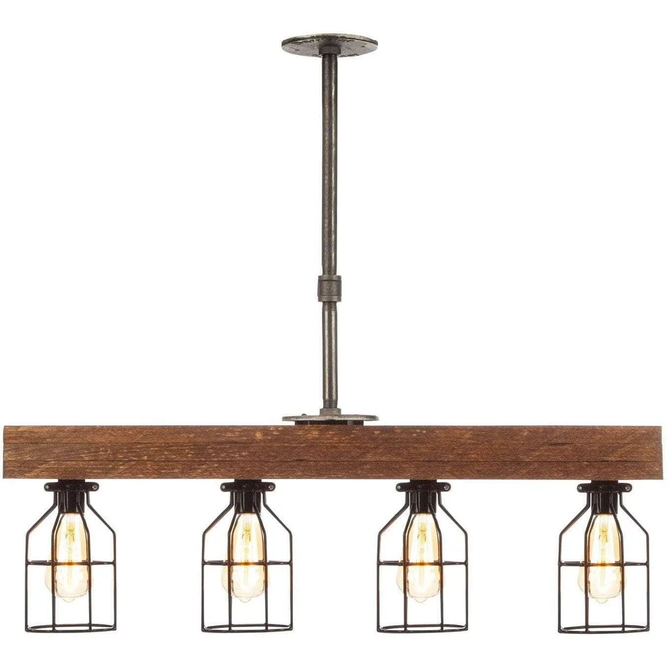 Lighting 32" 4 Light Rustic Three Board