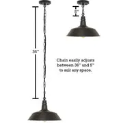 Lighting Single Light Retro Billiard Light—Black