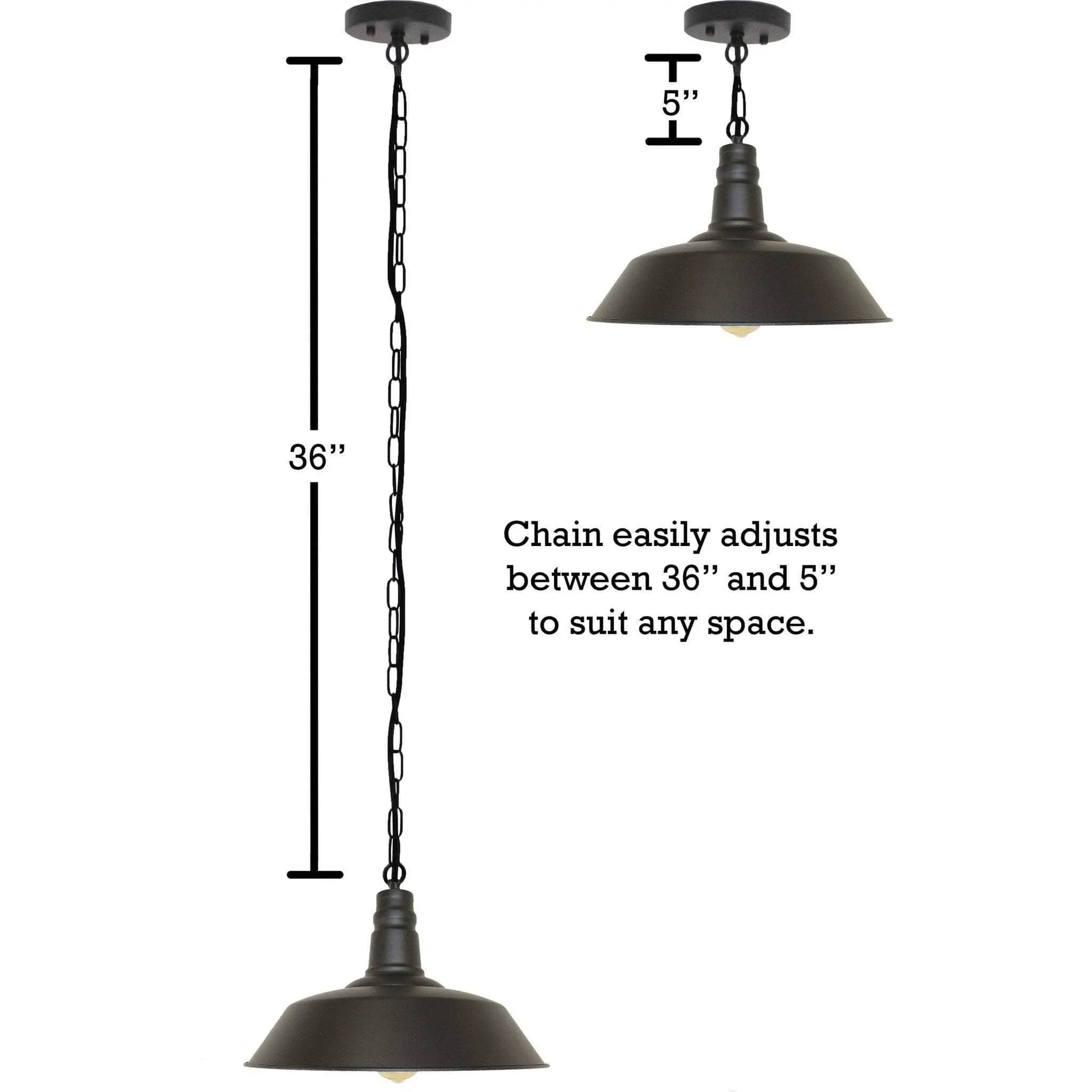 Lighting Single Light Retro Billiard Light—Black