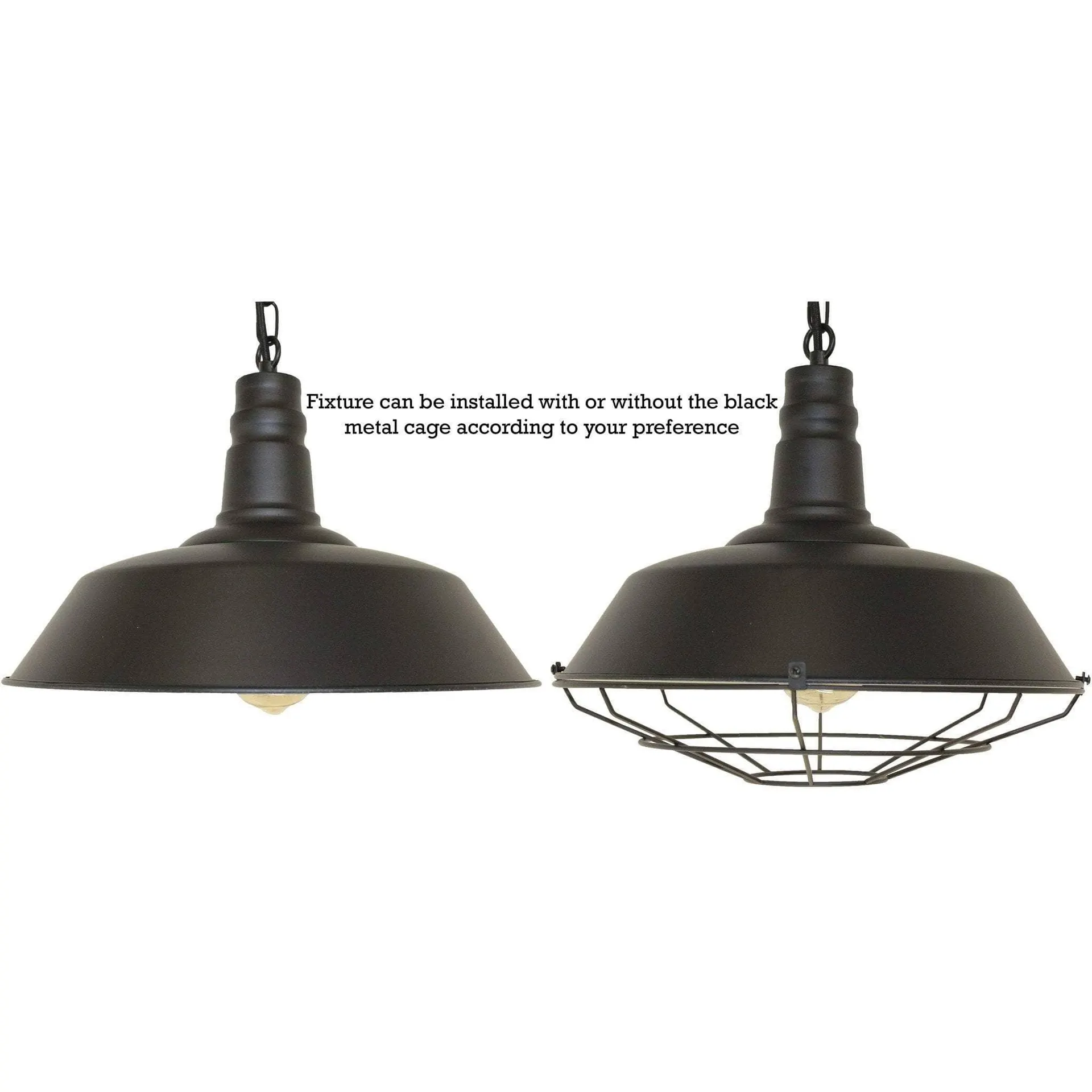 Lighting Single Light Retro Billiard Light—Black