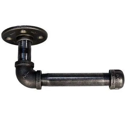 Metal Toilet Paper Holder With Wood Metal Pipe Toilet Paper Holder