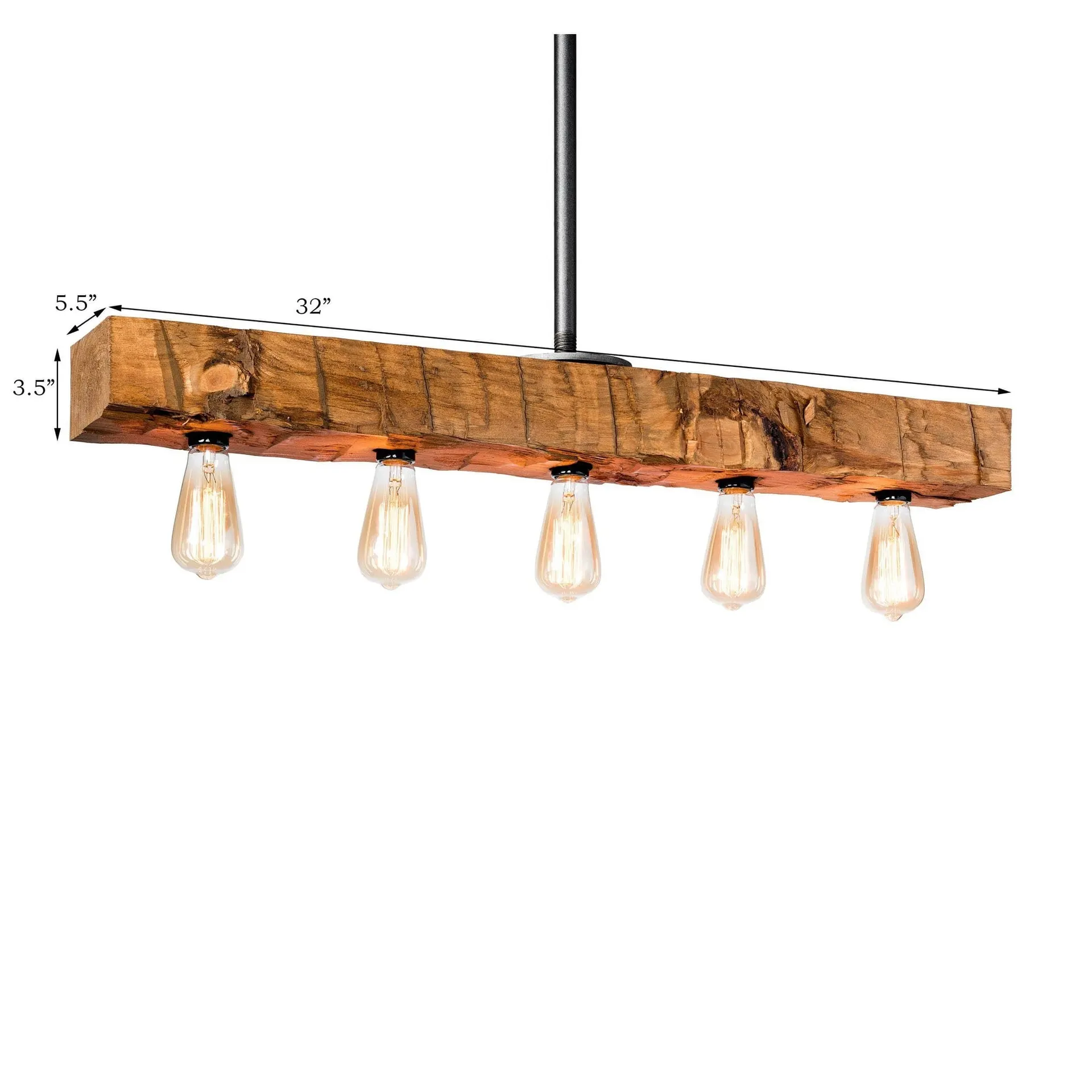 Natural Hand Hewn Recessed Beam Light