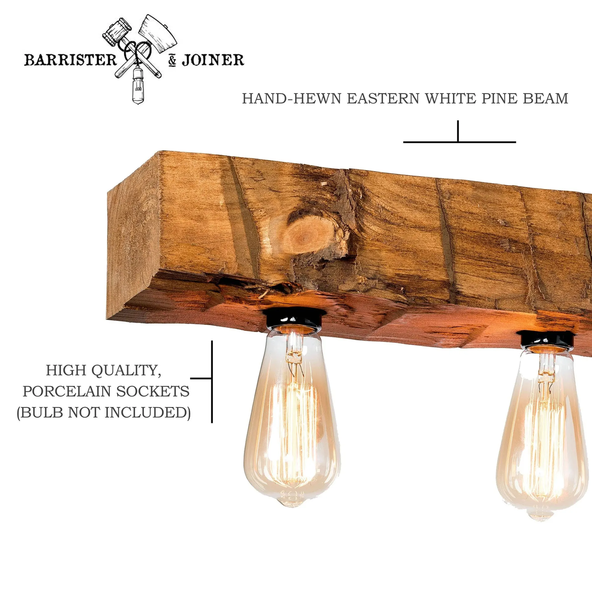 Natural Hand Hewn Recessed Beam Light