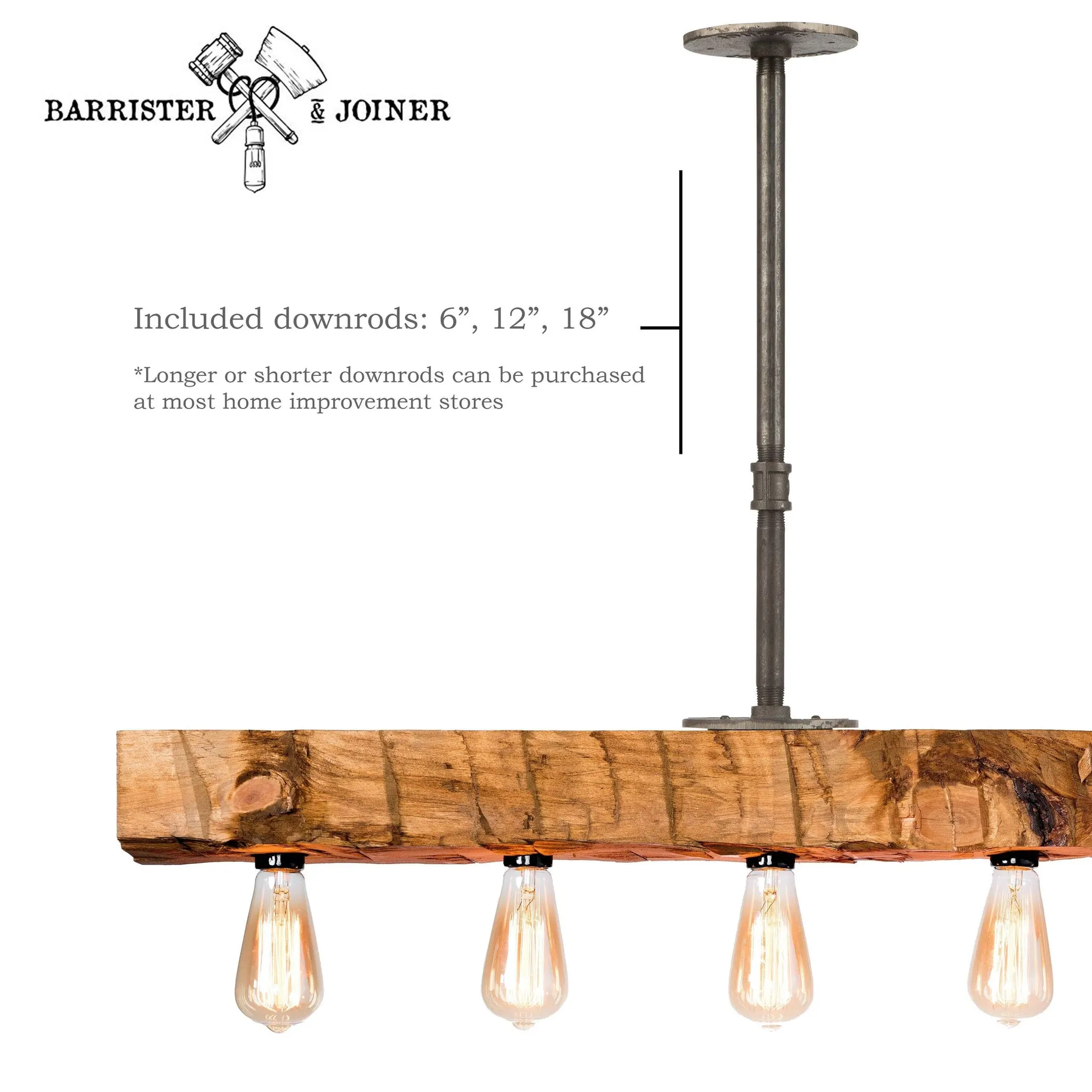 Natural Hand Hewn Recessed Beam Light